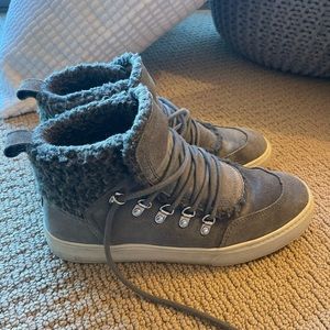 marc fisher gray fur booties